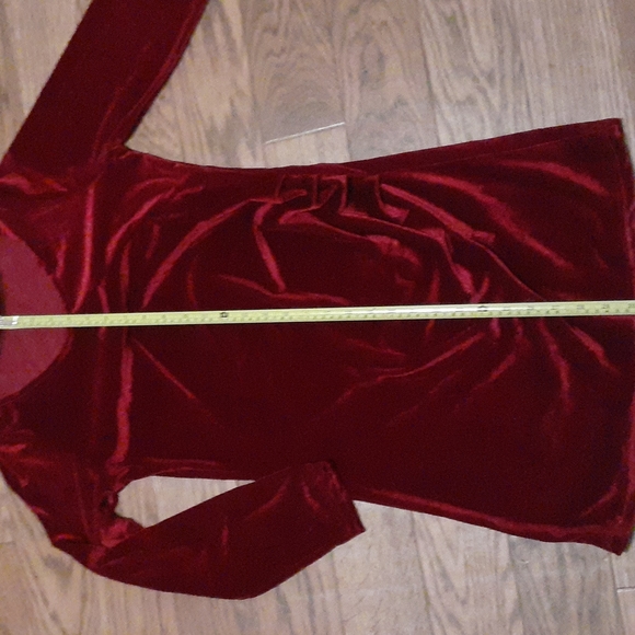 4/$20 Crushed red velvet dress - Picture 7 of 8